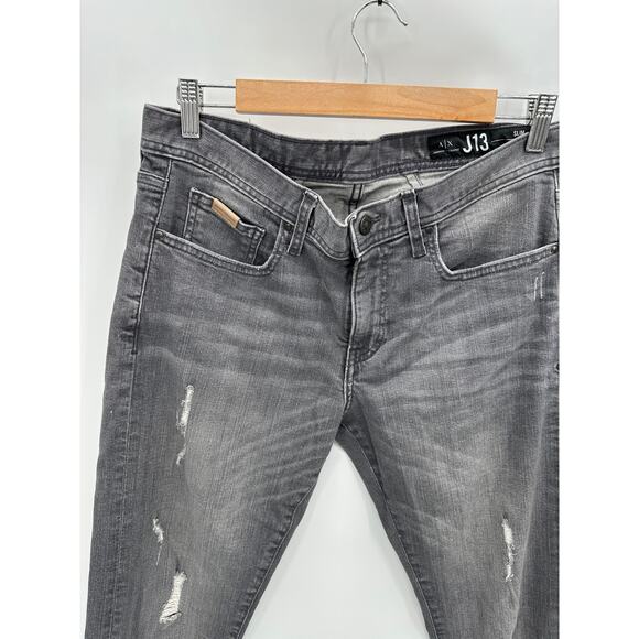 Armani Exchange J13 Slim Fit Stretch Grey Wash Cotton Blend Jeans Men's Size 32 - Picture 4 of 9